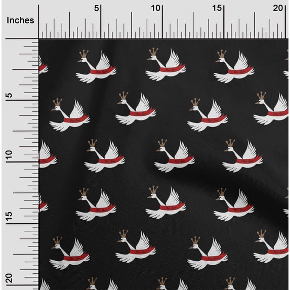 oneOone Cotton Jersey Black Fabric White Bird Sewing Fabric By The Yard Printed Diy Clothing Sewing Supplies 58 Inch Wide