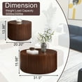 thumbnail image 2 of Gexpusm Nesting Coffee Table Set of 2, Handcraft Round Coffee Table with Small End Table, Solid Wood Accent Table for Living Room Bedroom Apartment, Walnut, 2 of 7