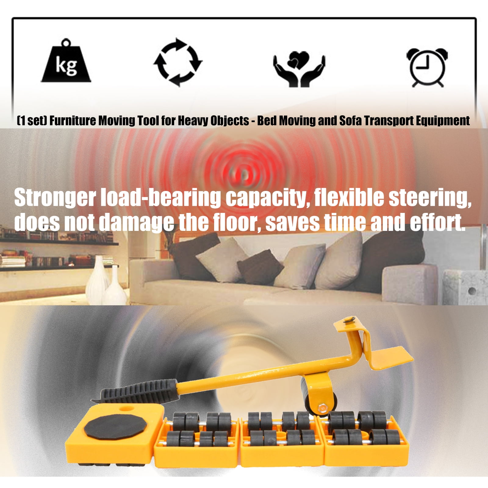 Effortless Heavy Furniture Mover with Base & Sturdy Construction