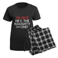 thumbnail image 5 of CafePress - I'm Nice He's The Naughty One Women's Dark Pajamas - Women's Short Sleeve Print T-Shirt and Pants Dark Cotton Pajama Set, 5 of 7