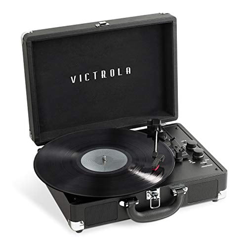 Victrola Journey+ Tocadiscos Bluetooth para maleta, negro (VSC-500SB-BLK)
