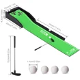 thumbnail image 2 of Ensemble Intérieur Vert de Putting Tapis d'Entraînement de Golf de Putting Résistant aux Plis Ensemble d'Entraînement de Bureau de Golf avec Retour de Balle/2 Trous Vert, 2 of 6