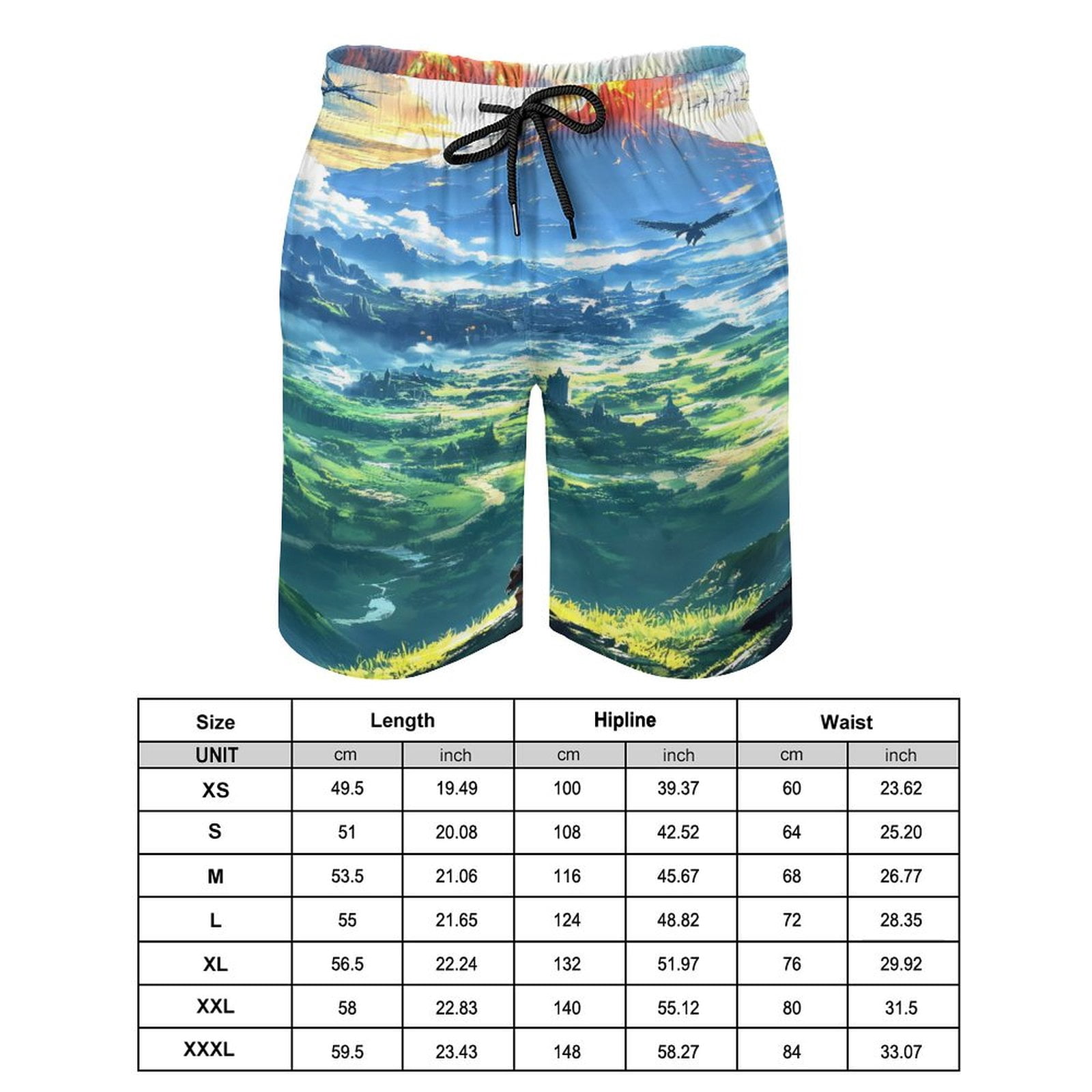 The Legend of Zelda Men's Shorts Quick Dry 3D Printed Beach Men's Swim Trunks with Pockets Mesh Lining Bathing Beachwear XS