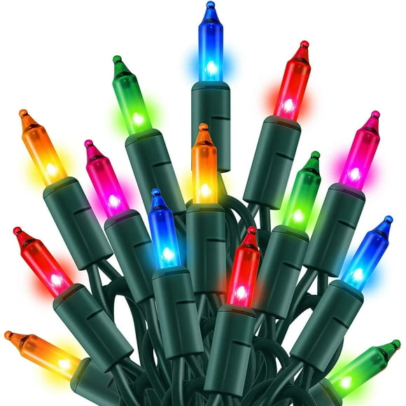TW SHINE Outdoor christmas Lights 20FT 100 count christmas String Lights Incandescent Waterproof Indoor Mini christmas Tree Lights for Xmas Decorations Multi colored