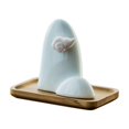 thumbnail image 3 of Burner de incienso soporte para la barra de incienso, forma única del adorno lindo con cerámica de la bandeja para la mesa de meditación de frijoles, 3 of 9