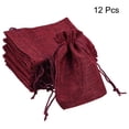thumbnail image 3 of Unique Bargains Linen Burlap Bags with Drawstring for Gifts,DIY Craft Burgundy 9 x 12cm 12pack, 3 of 5