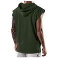 thumbnail image 5 of Dagegui Baggy Tank Tops for Men Casual Loose Fit Hoodies Summer Sleeveless Sport Tanks Solid Color Hooded Pullover Tees Streetwear Clothes Army Green 2XL, 5 of 5