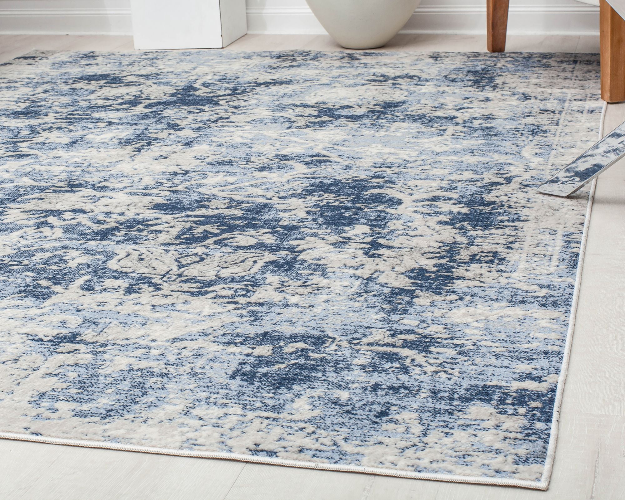 Rugs America Preston PS55A Monterey Blue Transitional Vintage Blue Area Rug, 2'6" x 4'