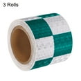 thumbnail image 3 of Uxcell Reflective Tape, 3 Roll 10 ft x 2-inch Adhesive High Visibility Safety Tape Reflector, Square Green White, 3 of 6