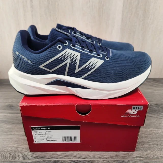 New Balance FuelCell Propel v5 Size 11.5 Mens Blue Grey White Running Shoes