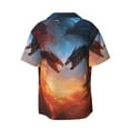thumbnail image 5 of Salouo Red And Blue Fire Cloud Dragon Pattern Cuban Collar Shirts for Men Button-Down Shirt Men's Short Sleeve Shirts Hawaiian Shirts Casual Shirts -3X-Large, 5 of 6