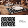 thumbnail image 3 of Placemats Set of 4, Black Paisley Woven Placemat, Linen Place Mats for Kitchen/Dining Tables, Ethnic Vintage Floral Botanical Abstract Washable Table Mats for Party, 3 of 8