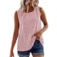 thumbnail image 3 of Camisas Y Tops de Verano de Mujer Cuello Redondo Camisa sin Mangas de Rayas Tela Cómoda Casual para Citas, Ocasional, Fiesta, Playa, Trabajo, 3 of 8