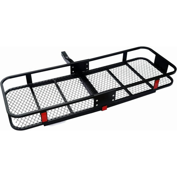 LAX Heavy-Duty Hitch Mount Cargo Carrier, 500lb Capacity Foldable Luggage Trailer Hitch Cargo Rack Fit 2'' Hitch Receiver for Extra Cargo Storage Space