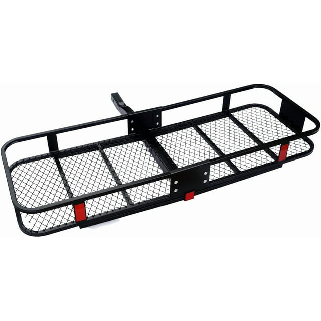 LAX Heavy-Duty Hitch Mount Cargo Carrier, 500lb Capacity Foldable Luggage Trailer Hitch Cargo Rack Fit 2'' Hitch Receiver for Extra Cargo Storage Space