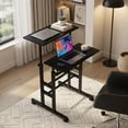 thumbnail image 4 of Yardi Yard Height Adjustable Mobile Standing Desk with Rolling Wheels for Office and Home-Black, Office Furniture, Laptop Stand for Home and Office, 4 of 8