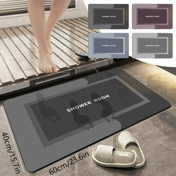Alfombra de baño súper absorbente, secado rápido y antideslizante, alfombra lavable para ducha y bañera
