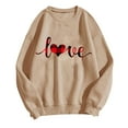 thumbnail image 2 of Aqestyerly Saint-Valentin Amour Imprimé Mode Femme Manches Longues Col Rond T-Shirt Impression Blouse Ample Hauts, 2 of 3