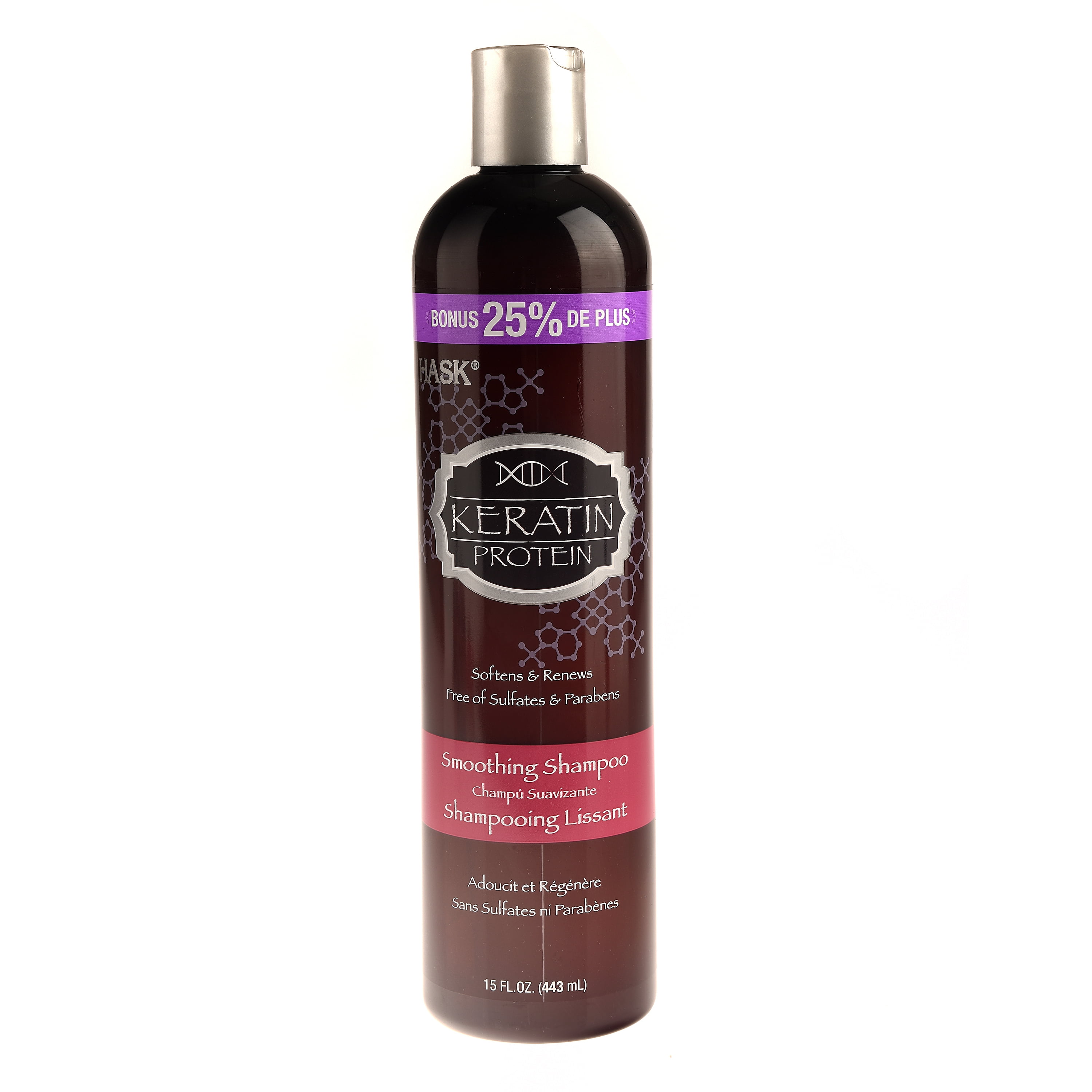 Hask Keratin Protein Smoothing Shampoo, 15.0 FL OZ - Walmart.com ...