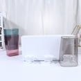 thumbnail image 3 of White Toothbrush Holder Set Made of Plastic for Home Use Includes 3 Cups Storage Rack, 3 of 10