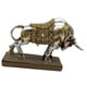 thumbnail image 5 of Decoración de escritorio de escultura de la estatua de los toro 6.7x2x4.2 pulgadas Artesanía liviana hecha a mano para mesa de estantería Plateado, 5 of 9
