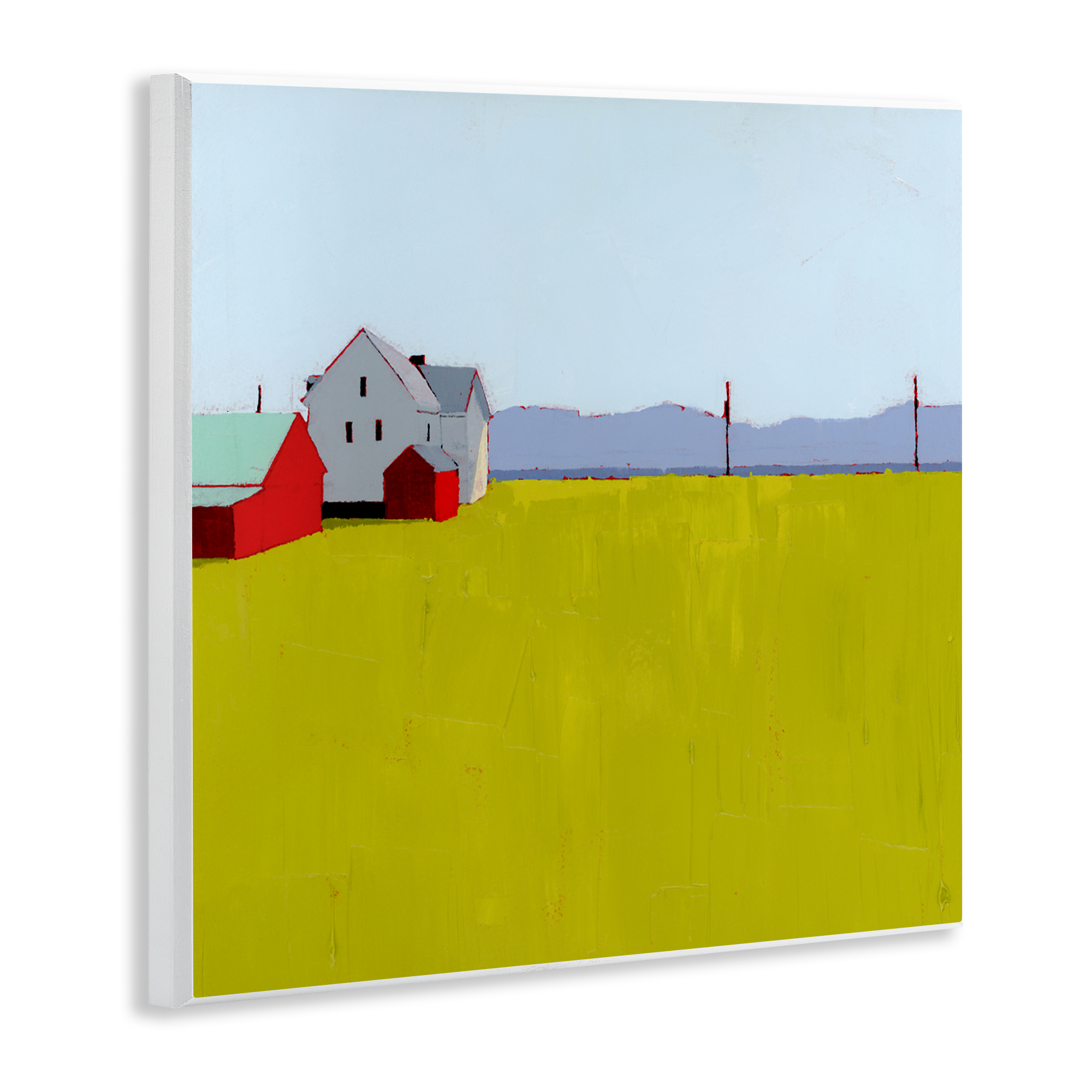 Farmhouse & Shed Landscape Wall Plaque Art, design by Ruth LaGue