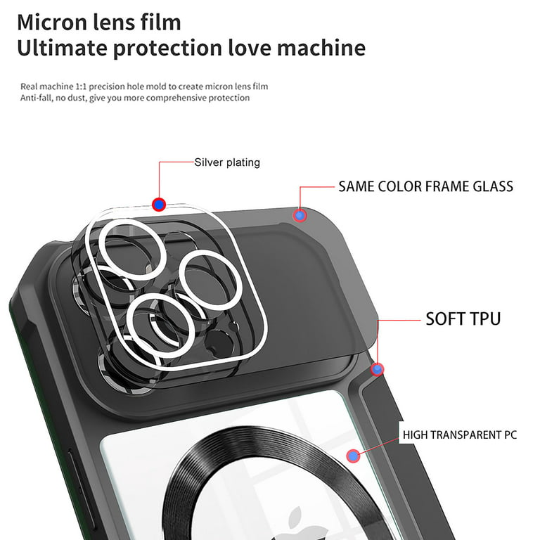 for Apple iPhone 11 Pro Case with Hidden Foldable Kickstand,Compatible with  Magsafe Charging,Shockproof Magnetic Car Mount All-inclusive Lens Film
