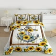 thumbnail image 2 of Manfei Rustic Flower Sunflower Bedding Comforter Set,Ship Anchor Twin Comforter Sets,Yellow White Bedding Set For Girls Boys,Super Cozy Room Decor,2 Pieces, 2 of 8