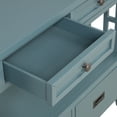 thumbnail image 3 of PORKISS Farmhouse Solid Wood Console Table, Entryway Table Hallway Table with 4 Drawers 1 Storage Shelf, Sofa Table for Living Room, Foyer, Blue, 3 of 13