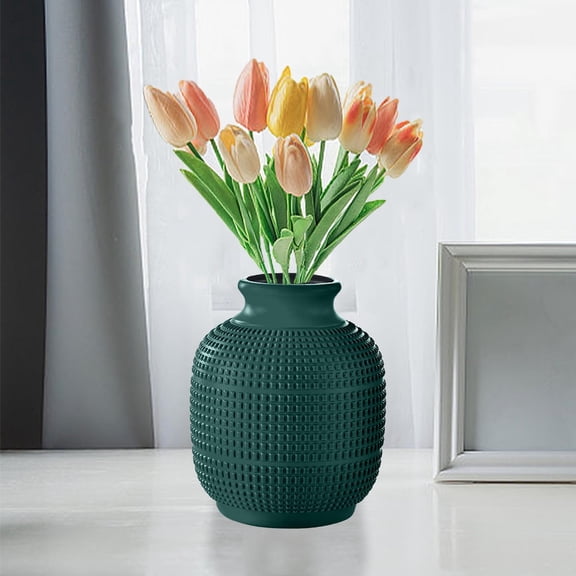 TONGYIJIA Decorative Vase, European Glass Flower Container, Luxury Spring Decor For Floral Displays, Centerpiece For Modern Living Room and Dining Room