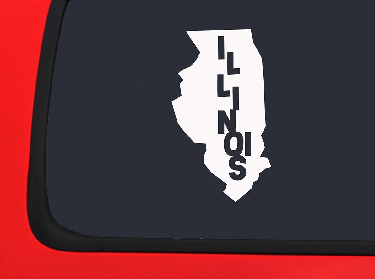 Car Sticker Illinois Home Hometown United States Chicago Car Window