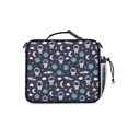 thumbnail image 3 of Astronaut and Moon Blue Pattern Insulated Lunch Bag with Shoulder Strap and Bottle Holder,Bento School Lunch Bag Box,11x9.5x3.5 Inches, 3 of 5