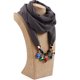 thumbnail image 1 of Bufanda de gasa con perlas de espejo y collar de aleación para mujer, bufanda de primavera, otoño e invierno, 1 of 6