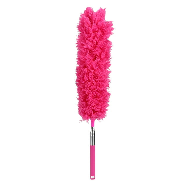 Household Soft Flexible Duster Dust Cleaner Stainless Steel Telescoping Extension Pole Rose Rod