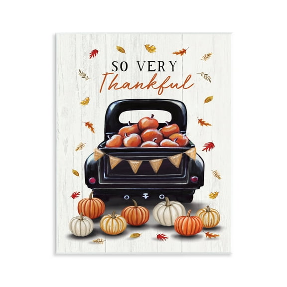 Stupell Industries Autumnal So Very Thankful Transportation Painting Unframed Art Print Wall Art, 11 x 14