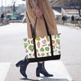 thumbnail image 4 of FORMRS Canvas Laptop Tote Bag for Women with 15.6" Computer Compartments Shoulder Handbag, Green Vegetables Pattern, 4 of 7
