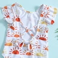 thumbnail image 5 of Summer Toddler Girls Ruffles Sun Prints 1 Piece Swimwear Beach Onesie Swimsuit Bikini White 6 Years-7 Years, 5 of 6