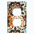 thumbnail image 2 of Metal Light Switch Plate Cover Colorful Orange Blue Mandala Flower Tile Pattern MDL022, 2 of 13