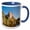 Blue/White, variant on 3drose, Kriebstein Castle and Zschopau River, Germany - Eu10 Mde0123 - Michael Defreitas, 11oz Two-tone Black Mug