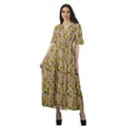 thumbnail image 1 of Moomaya Tunique à Manches Courtes Robes de Cocktail pour Femmes Robe en Coton Slub Imprimée, 1 of 4