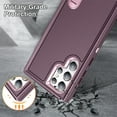 thumbnail image 6 of SaniMore for Samsung Galaxy S22 Ultra 6.8" 2022 Hybird Case, Rugged PC Back Shockproof TPU Shell Metal Hidden Kicksatnd Drop Resistant Anti-slip Heavy Duty Protective Case, Purple+Pink, 6 of 9