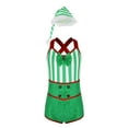 thumbnail image 2 of iiniim Kids Girls Christmas Set Sleeveless Bowknot Striped Sequin Leotard with Hat for Festival Party Size 6-16 Green 16, 2 of 7
