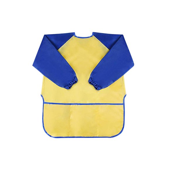 PVCS Children Waterproof Artist Painting Aprons Long Sleeve With 3 Pockets For Age 2-6 Gift for Kids