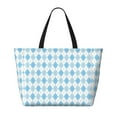 thumbnail image 2 of Easygdp Blue and White Squares Bolsa de Viaje de Playa de Gran Capacidad, Bolsa Tote Perfecta para la Playa, Escapadas de Fin de Semana y Viajes, 2 of 7