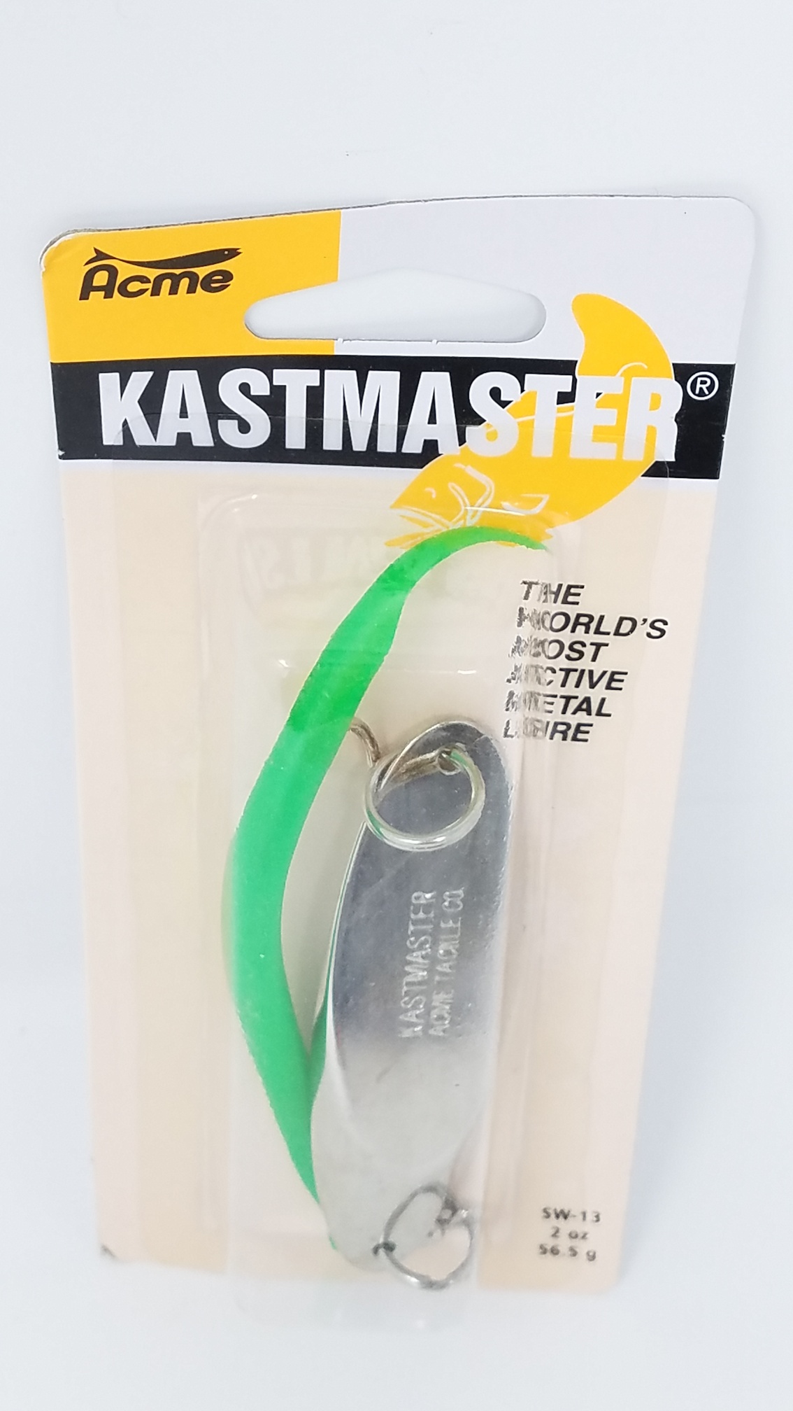 Acme Tackle Kastmaster Tube Fishing Lure Spoon Chr/Fluor Green 2 oz.