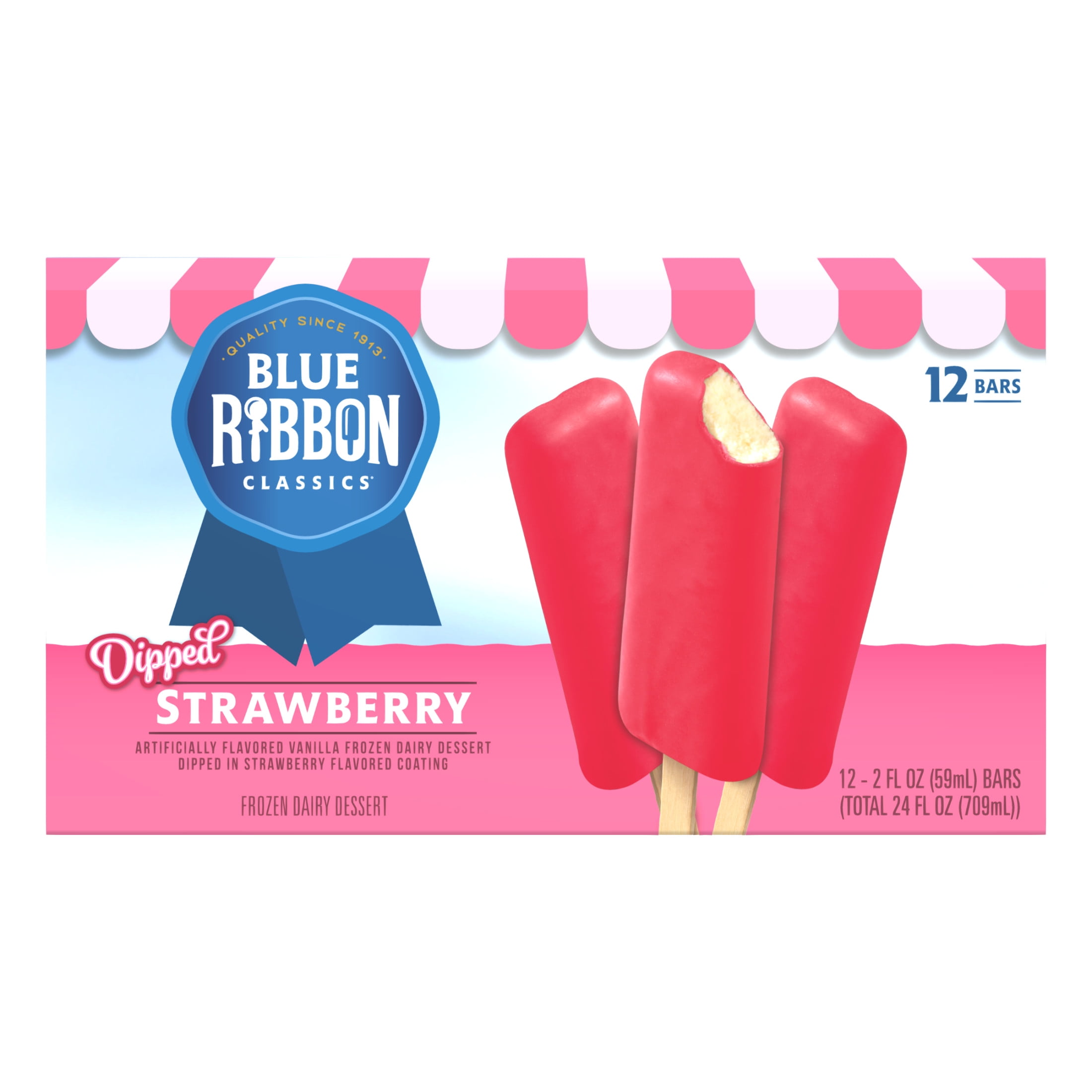 Blue Ribbon Classics Strawberry Dipped Frozen Treat Bar, 12pk