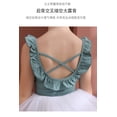 thumbnail image 5 of ‌LYMAYTER Girls Dance Leotard Short Sleeve Ruffle Practice Wear Summer Ballet Gymnastics 3-11Y, 5 of 8