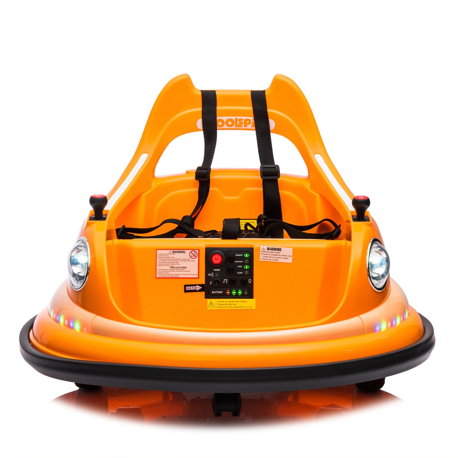 CIPACHO 12V Electric Ride On Bumper Car for Kids & Toddlers 1.5-5 Years Old, Baby Bumping Toy Gifts, LED Lights, 360 Degree Spin, Orange CIPACHO 12V Electric Ride On Bumper Car for Kids & Toddlers 1.5-5 Years Old, Baby Bumping Toy Gifts, LED Lights, 360 Degree Spin, Orange