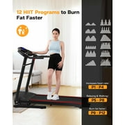 FYC 330LBS Weight Capacity with 15% Auto Incline Electric Folding Treadmills for Home, 3.5HP 10MPH Max Speed Bluetooth APP Heart Rate Sensor Double-Rail for Running Walking Jogging Exercise Fitness