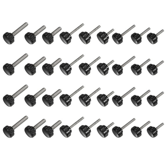 48 Pieces Knurled Clamping Knob Set M5/M6/M8 Male Thread Thumb Screw Threaded Hand Stud Knobs